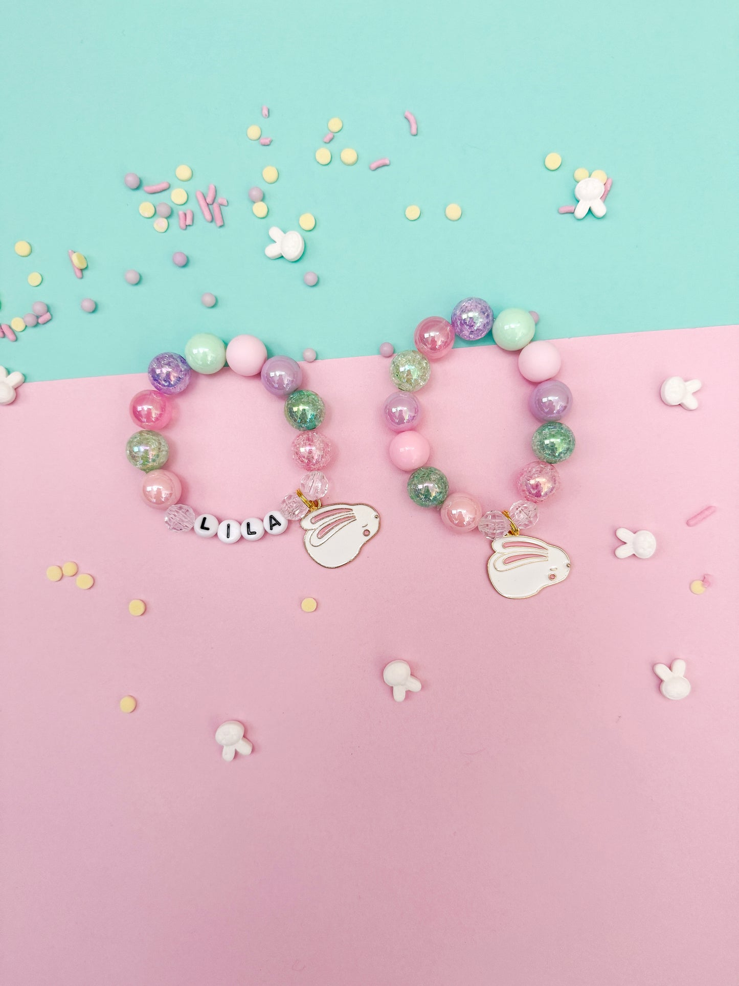 Rabbit Beaded Charm Bracelet (SPR-6)