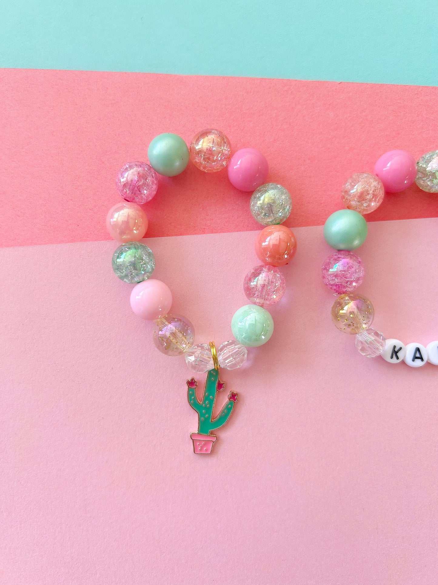 Cactus Beaded Charm Bracelet (CHR-9)