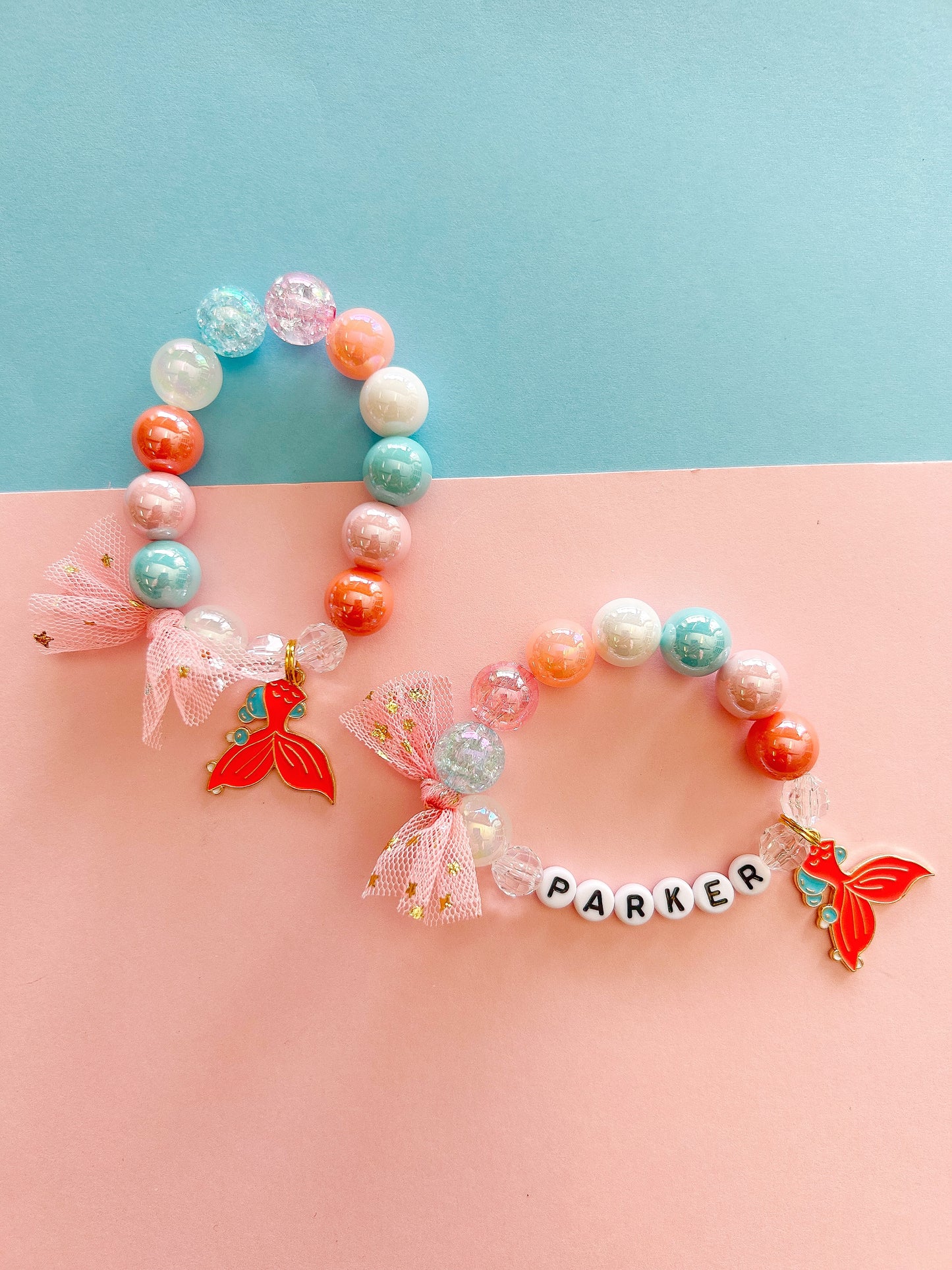 Mermaid Tail Beaded Charm Bracelet (CHR-6)