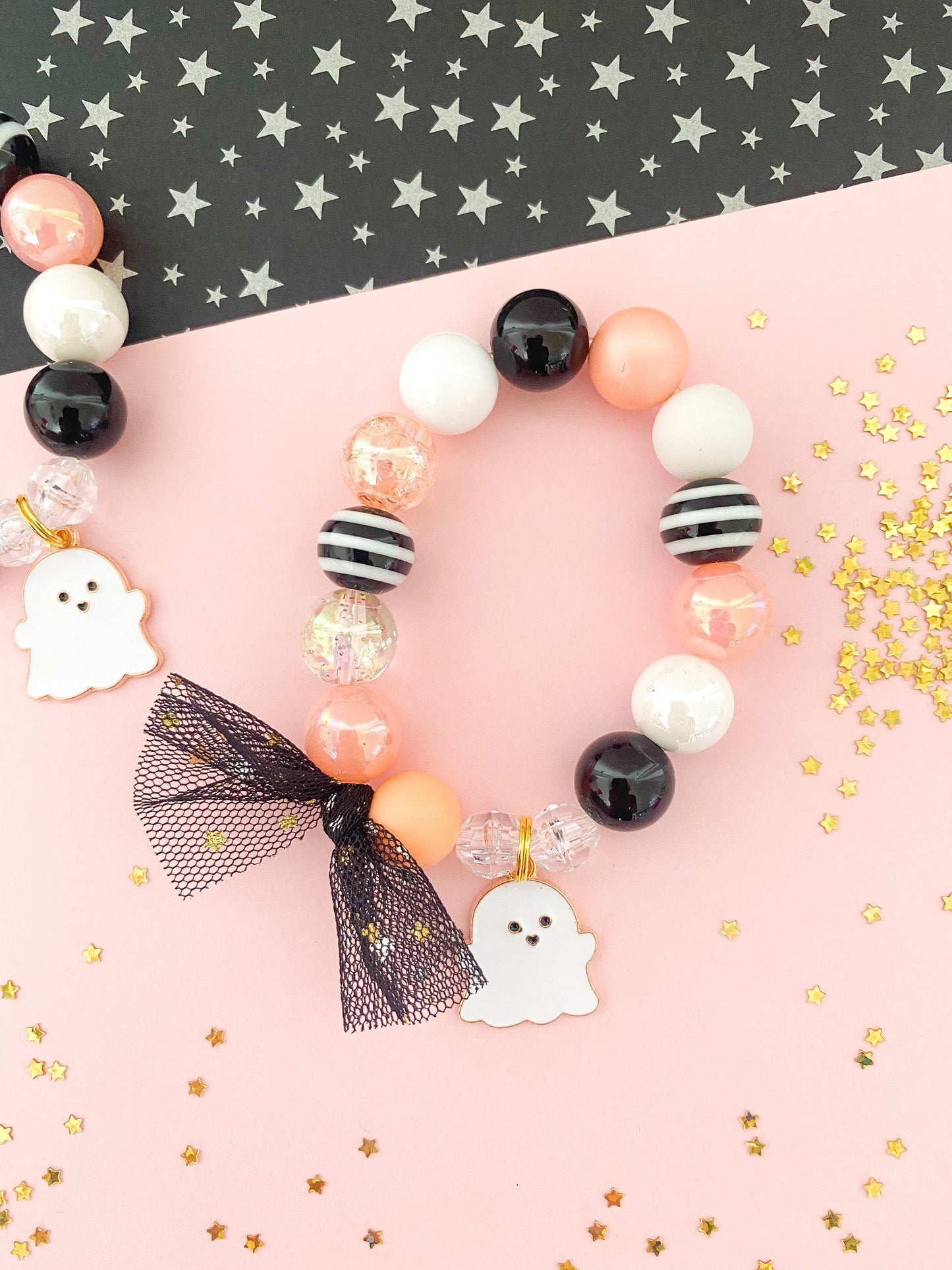 Ghost Beaded Charm Bracelet (HAL-2)