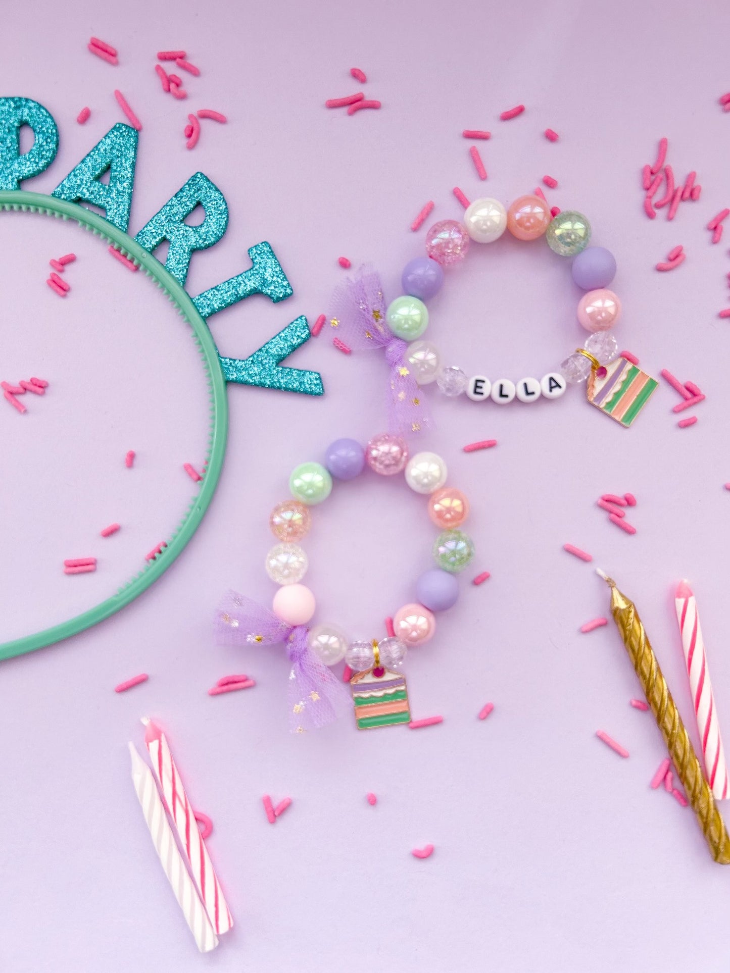 Birthday Cake Beaded Charm Bracelet (CHR-3)