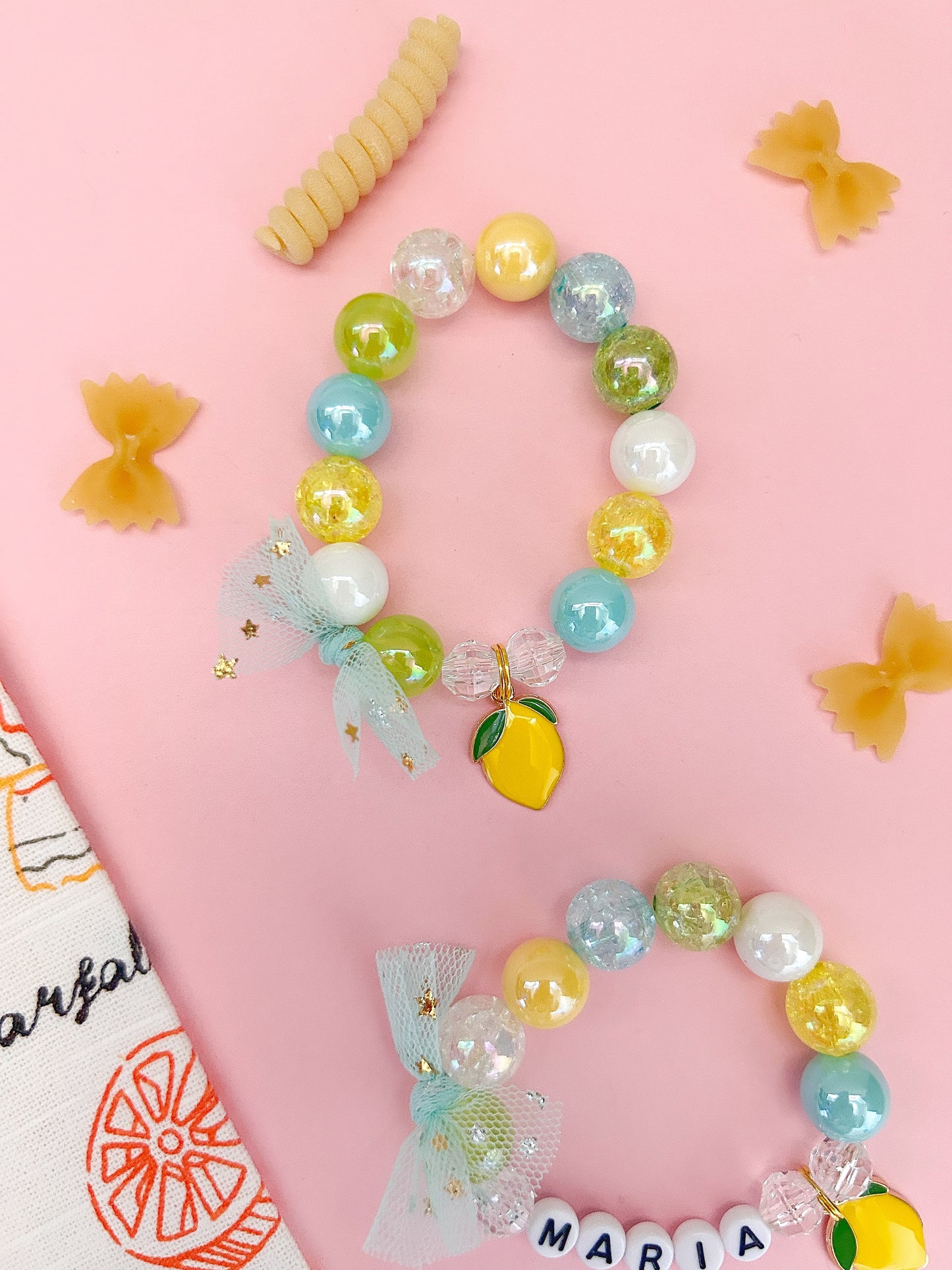 Kids Lemon Beaded Charm Bracelet (ITL-1)