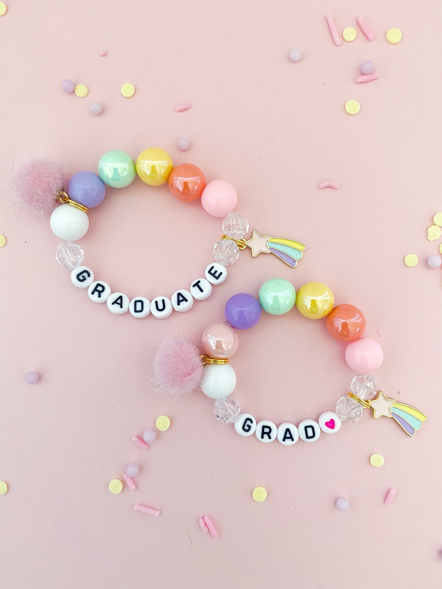 Graduation Beaded Charm Bracelet (GRD-2)