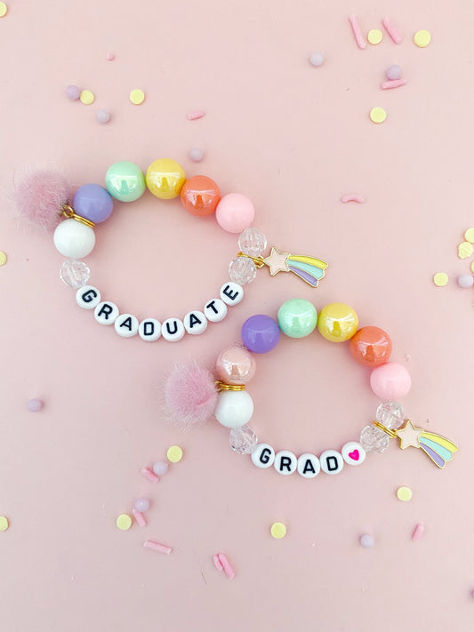 Graduation Beaded Charm Bracelet (GRD-2)
