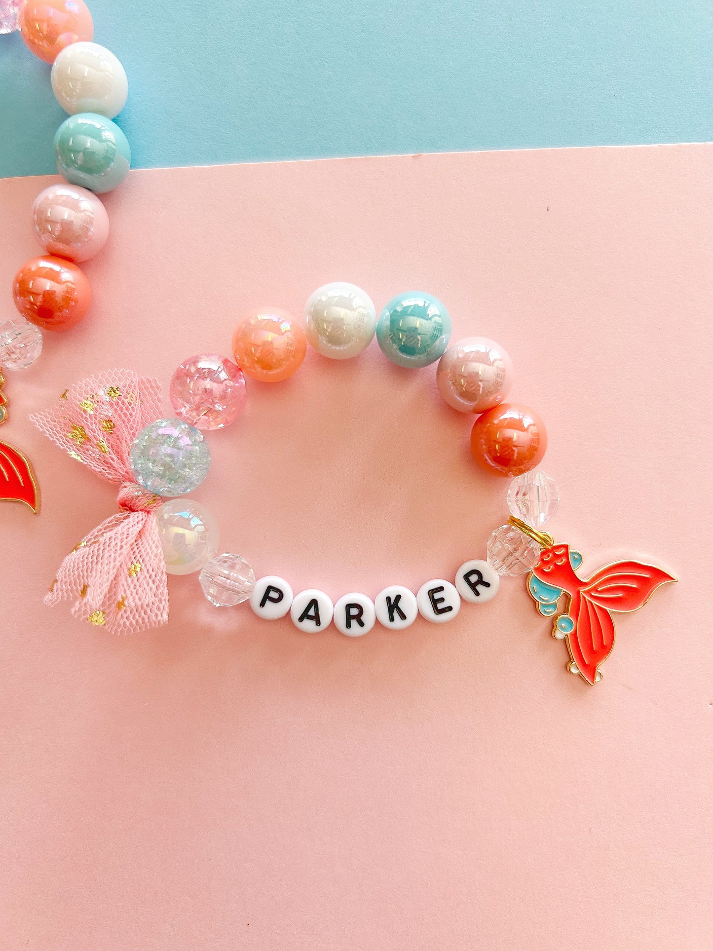 Mermaid Tail Beaded Charm Bracelet (CHR-6)