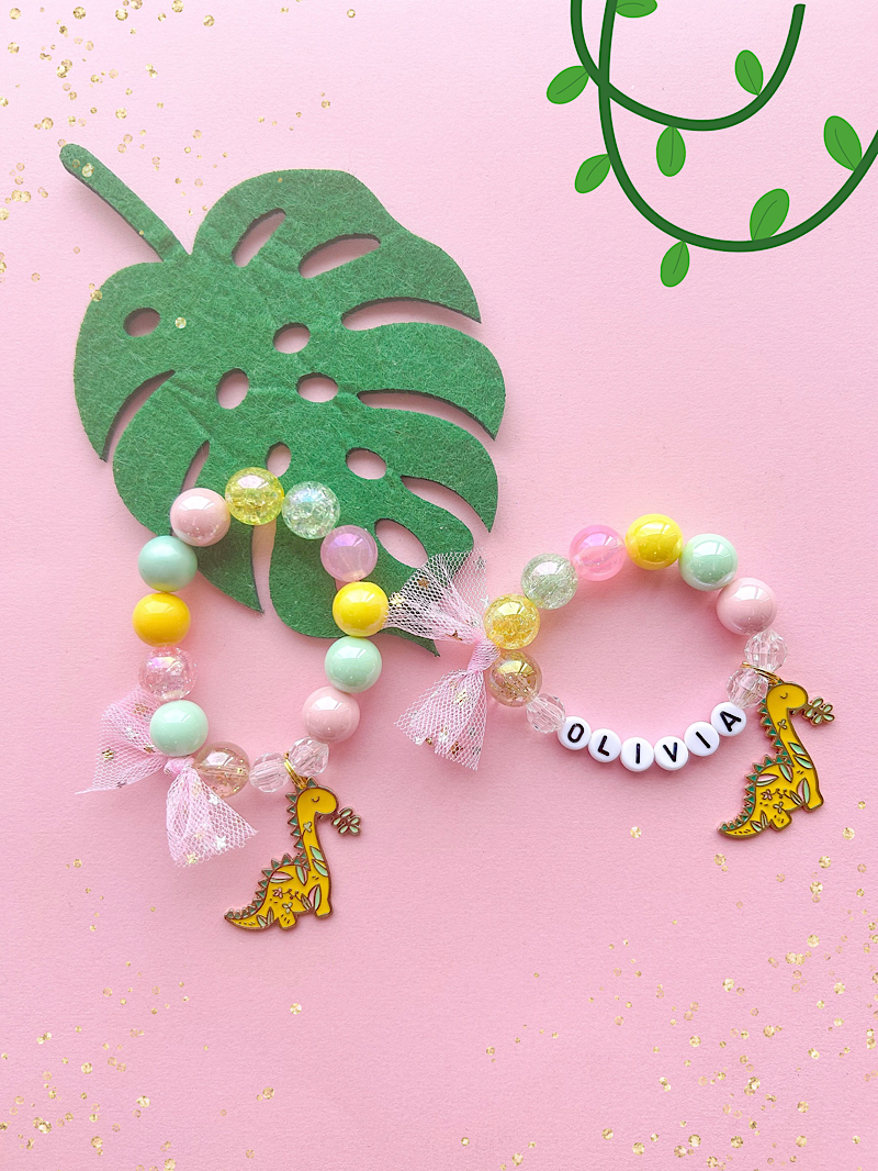 Dinosaur Beaded Charm Bracelet (CHR-2)