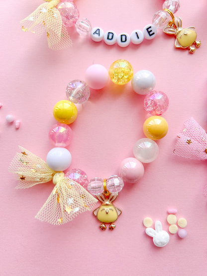 Chick Disguised As Bunny Beaded Charm Bracelet (SPR-3)