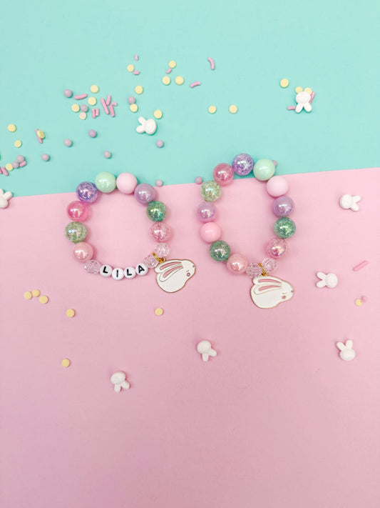 Rabbit Beaded Charm Bracelet (SPR-6)