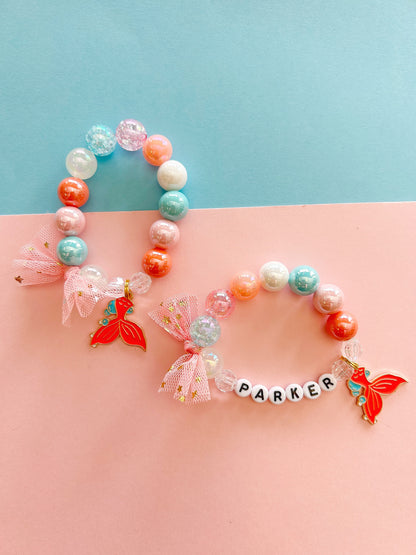 Mermaid Tail Beaded Charm Bracelet (CHR-6)