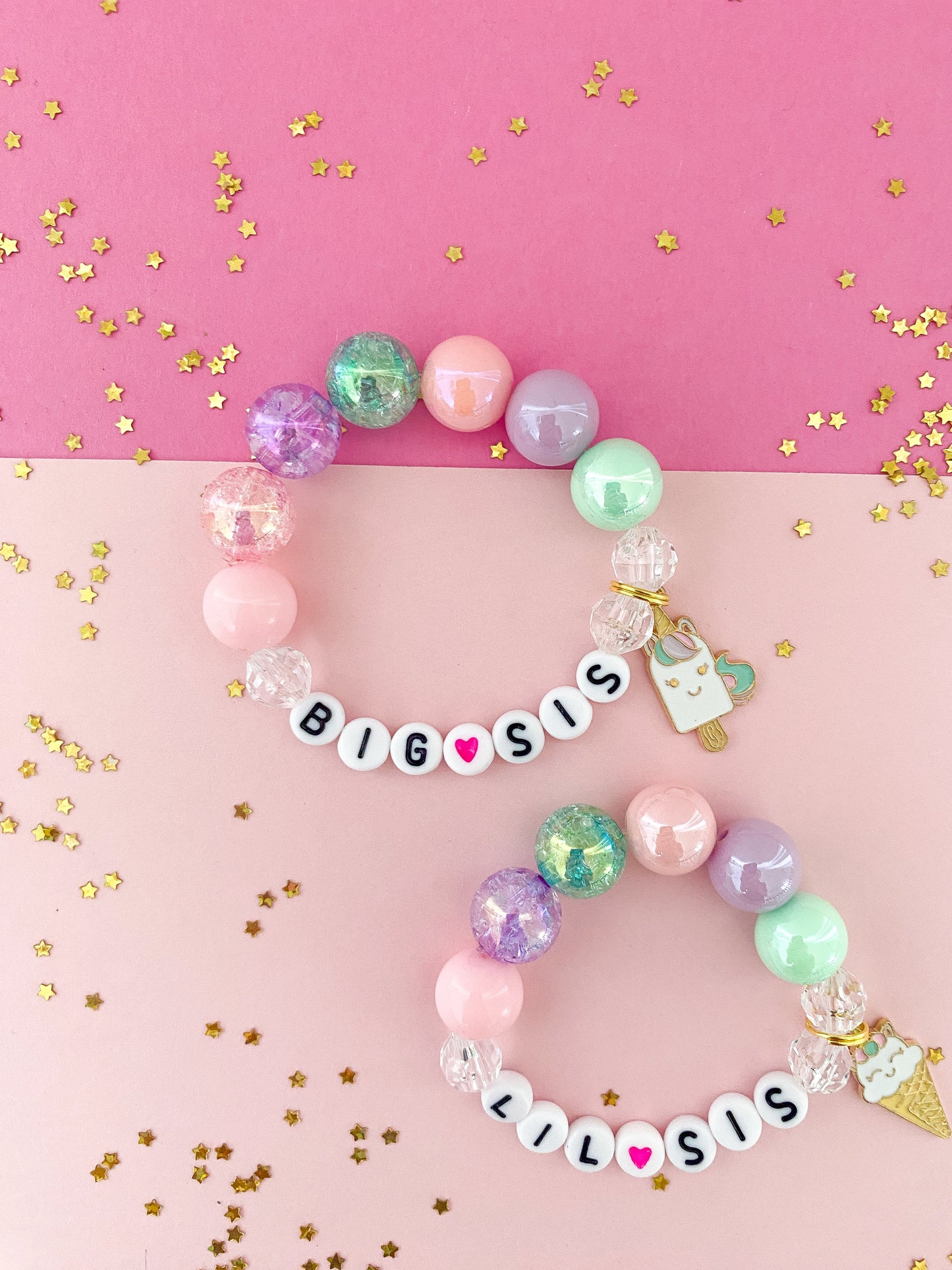 Unicorn Sister Beaded Charm Bracelet (SIS-1)