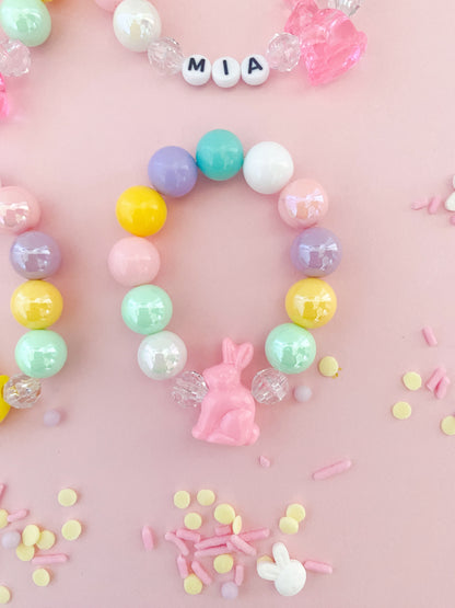 Bunnies & Chicks Beaded Charm Bracelet (SPR-5)