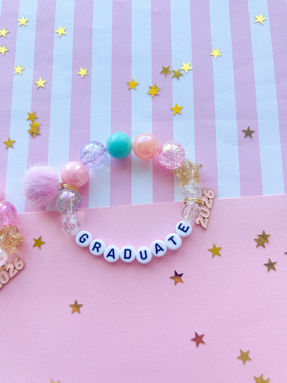 2026 Graduation Beaded Charm Bracelet (GRD-3)