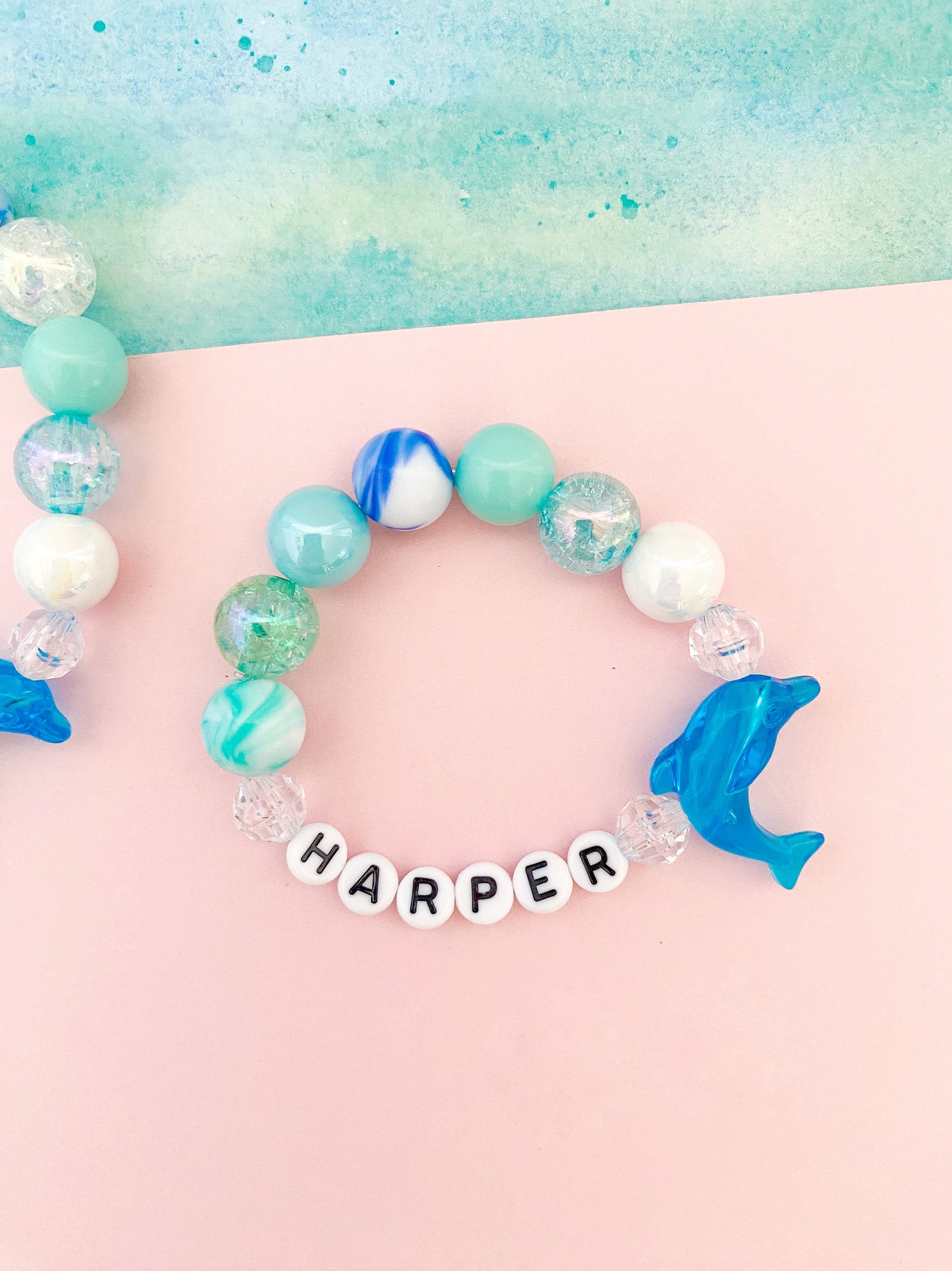 Dolphin Beaded Charm Bracelet (CHR-13)