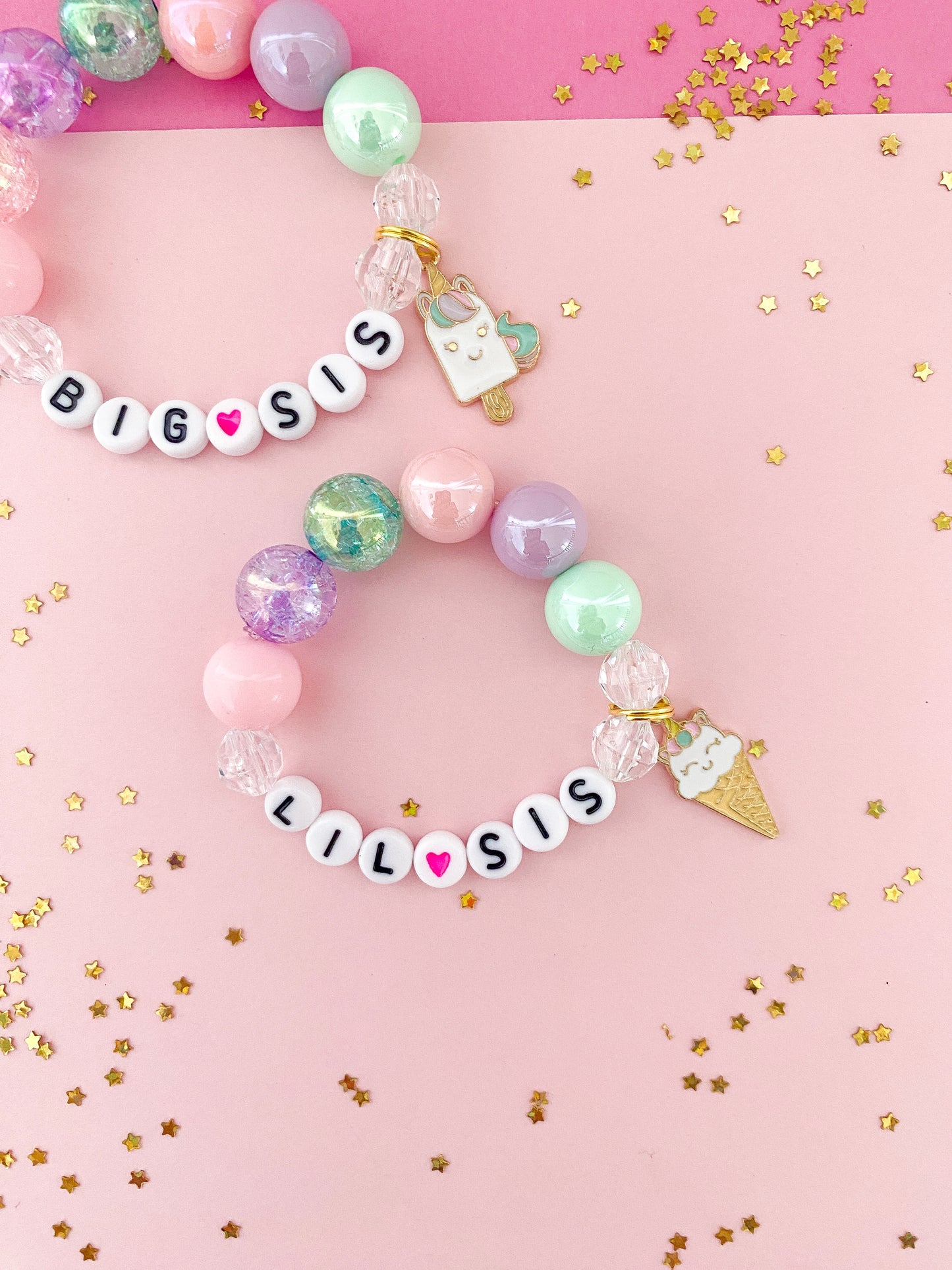 Unicorn Sister Beaded Charm Bracelet (SIS-1)