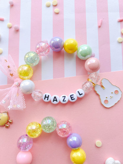 Cute Bunny Beaded Charm Bracelet (SPR-2)