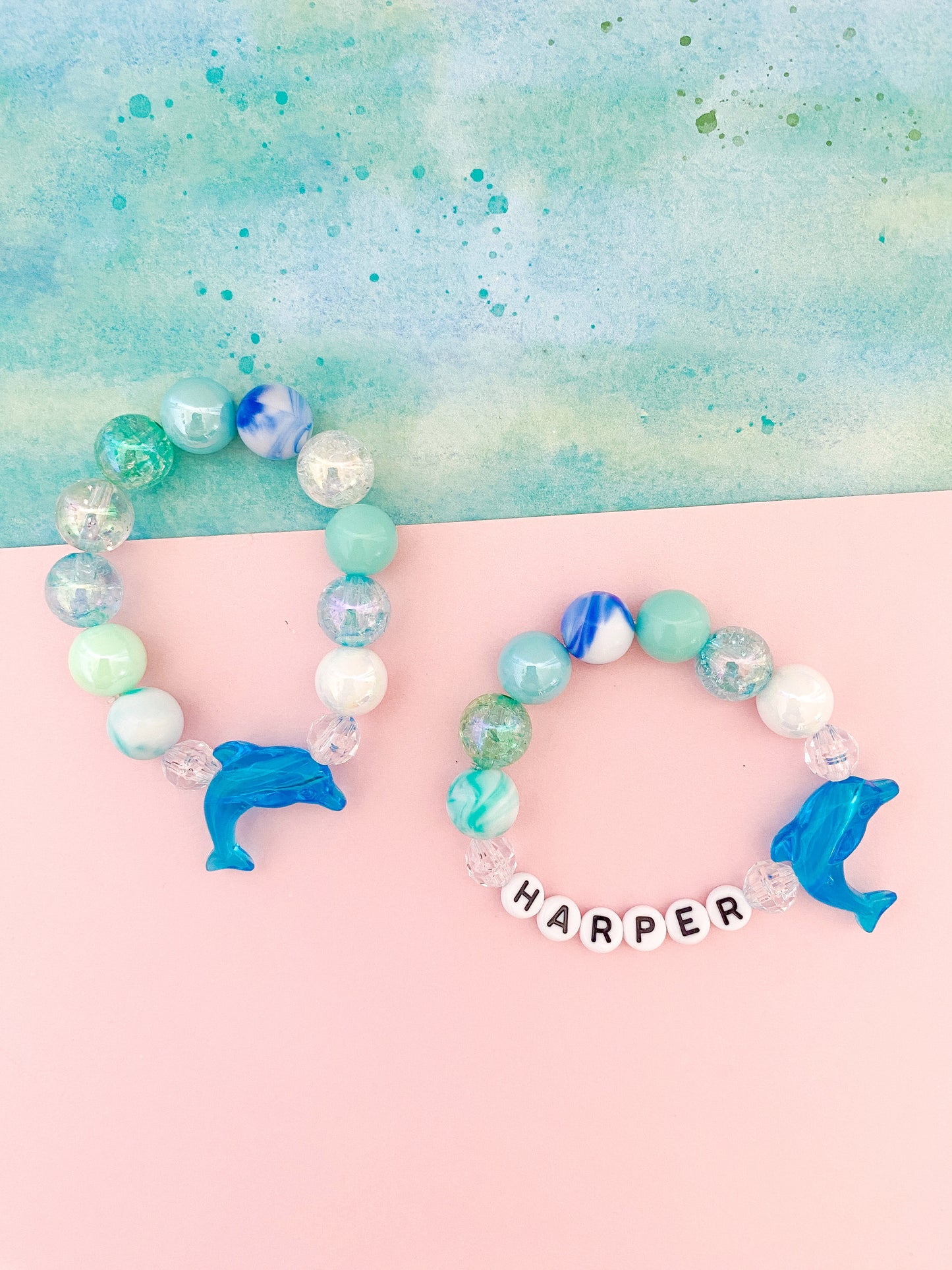 Dolphin Beaded Charm Bracelet (CHR-13)