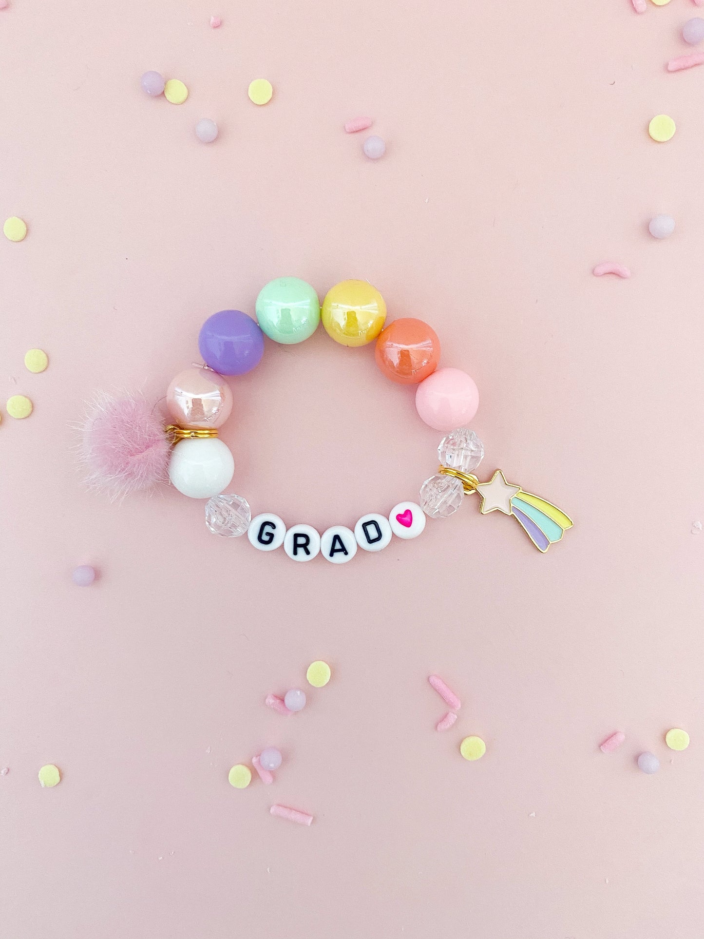 Graduation Beaded Charm Bracelet (GRD-2)