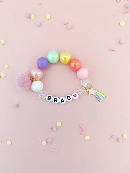 Graduation Beaded Charm Bracelet (GRD-2)