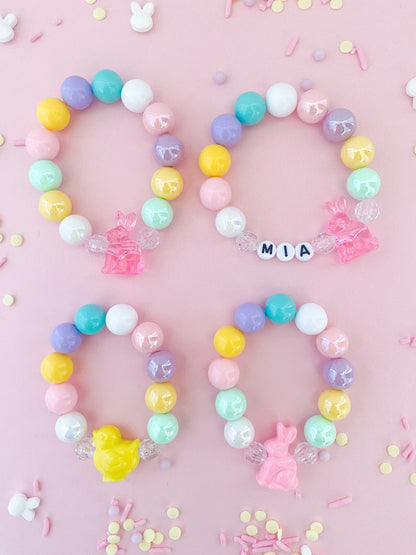 Bunnies & Chicks Beaded Charm Bracelet (SPR-5)