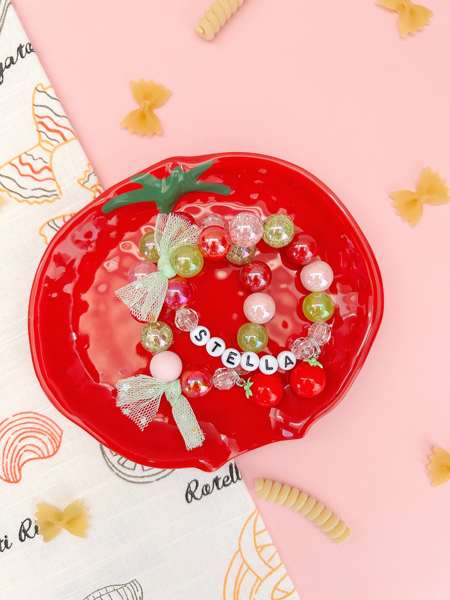 Kids Tomato Beaded Charm Bracelet (ITL-4)