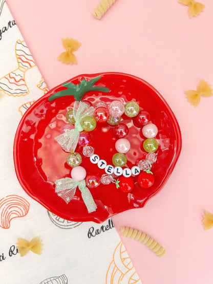 Kids Tomato Beaded Charm Bracelet (ITL-4)