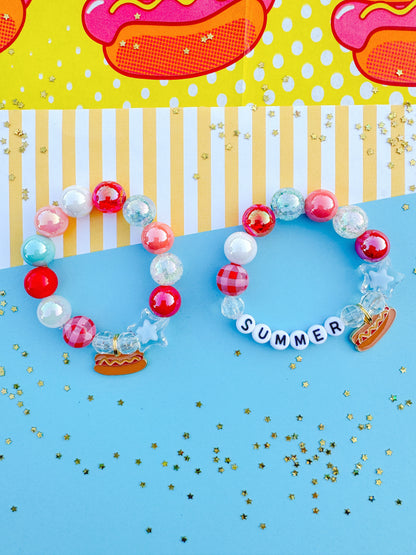 Hot Dog Beaded Charm Bracelet (SMR-1)