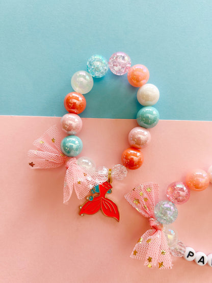 Mermaid Tail Beaded Charm Bracelet (CHR-6)