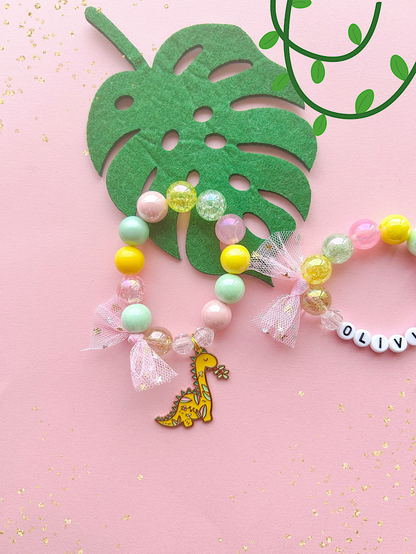 Dinosaur Beaded Charm Bracelet (CHR-2)