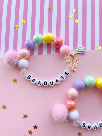 2026 Graduation Star Beaded Charm Bracelet (GRD-1)