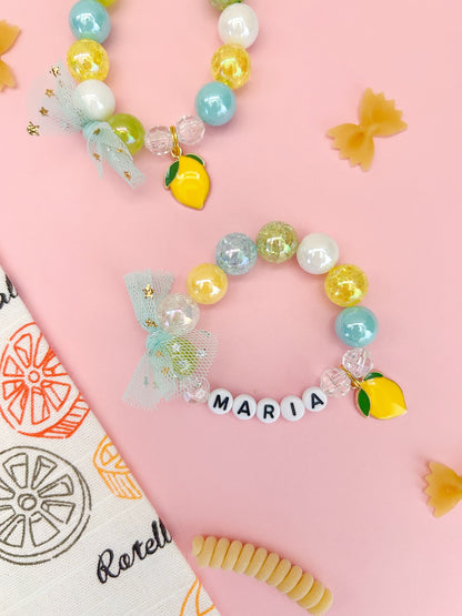 Kids Lemon Beaded Charm Bracelet (ITL-1)
