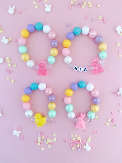 Bunnies & Chicks Beaded Charm Bracelet (SPR-5)