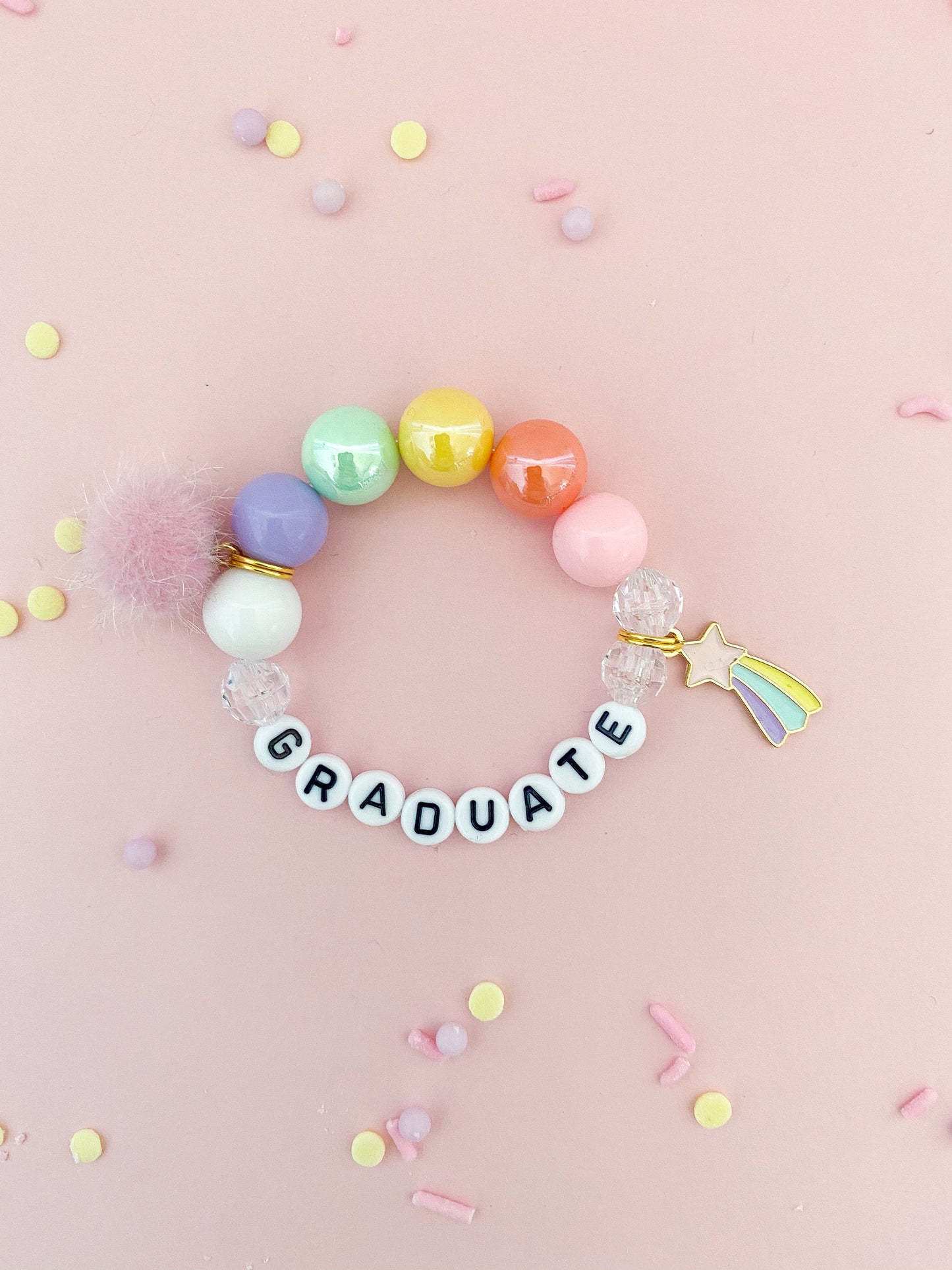 Graduation Beaded Charm Bracelet (GRD-2)