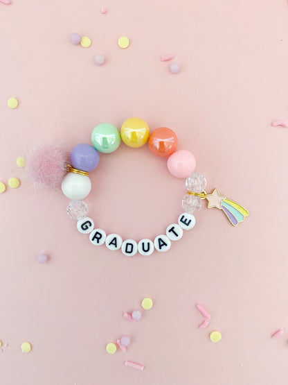 Graduation Beaded Charm Bracelet (GRD-2)