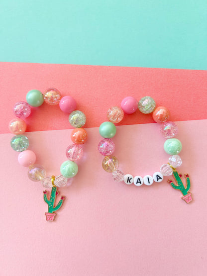 Cactus Beaded Charm Bracelet (CHR-9)