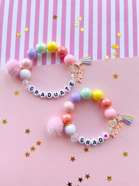 2026 Graduation Star Beaded Charm Bracelet (GRD-1)