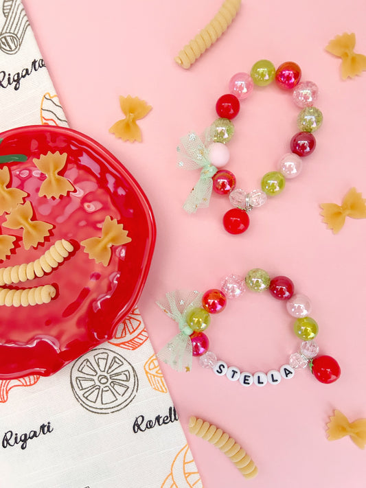 Kids Tomato Beaded Charm Bracelet (ITL-4)