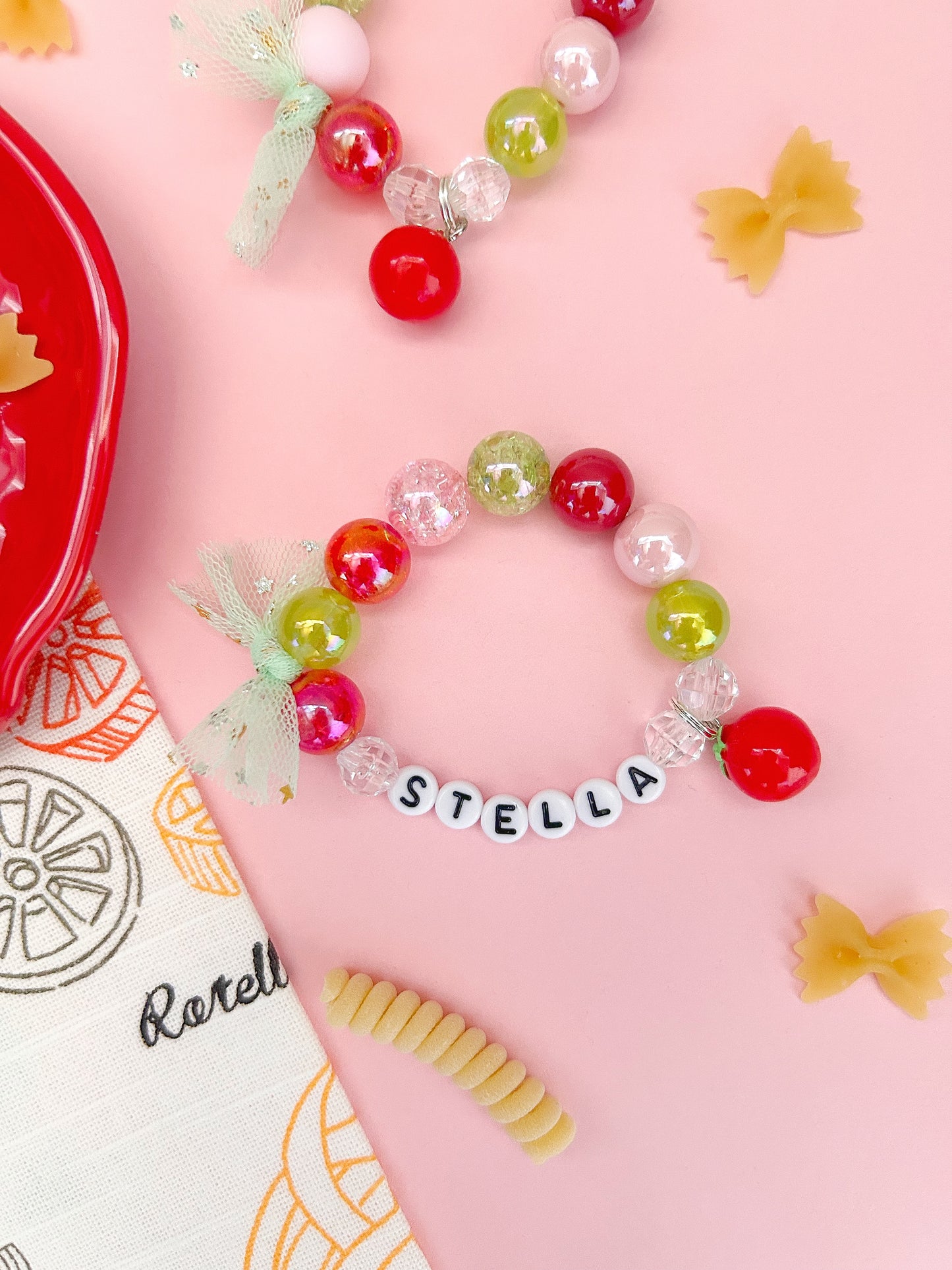 Kids Tomato Beaded Charm Bracelet (ITL-4)