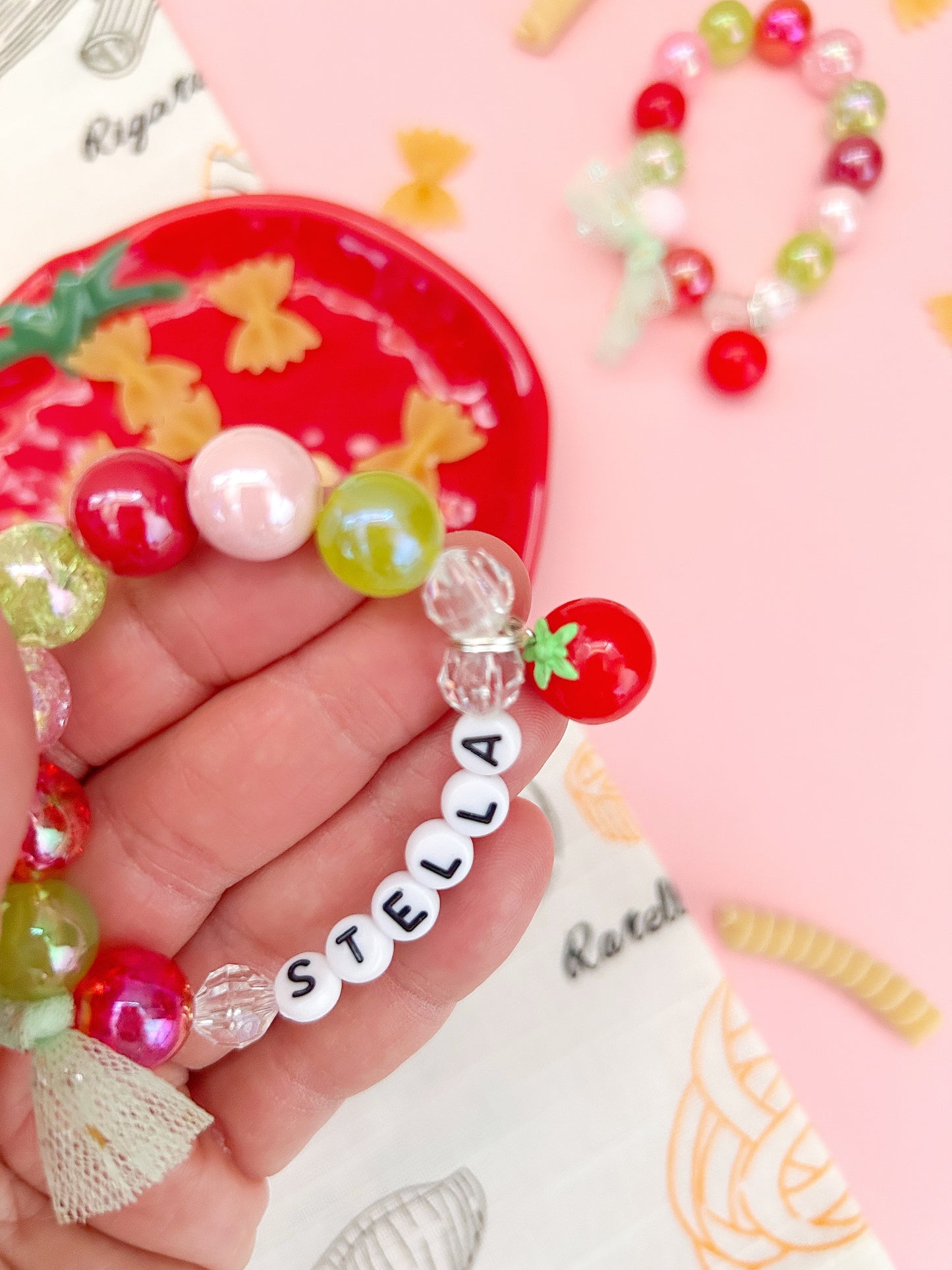 Kids Tomato Beaded Charm Bracelet (ITL-4)