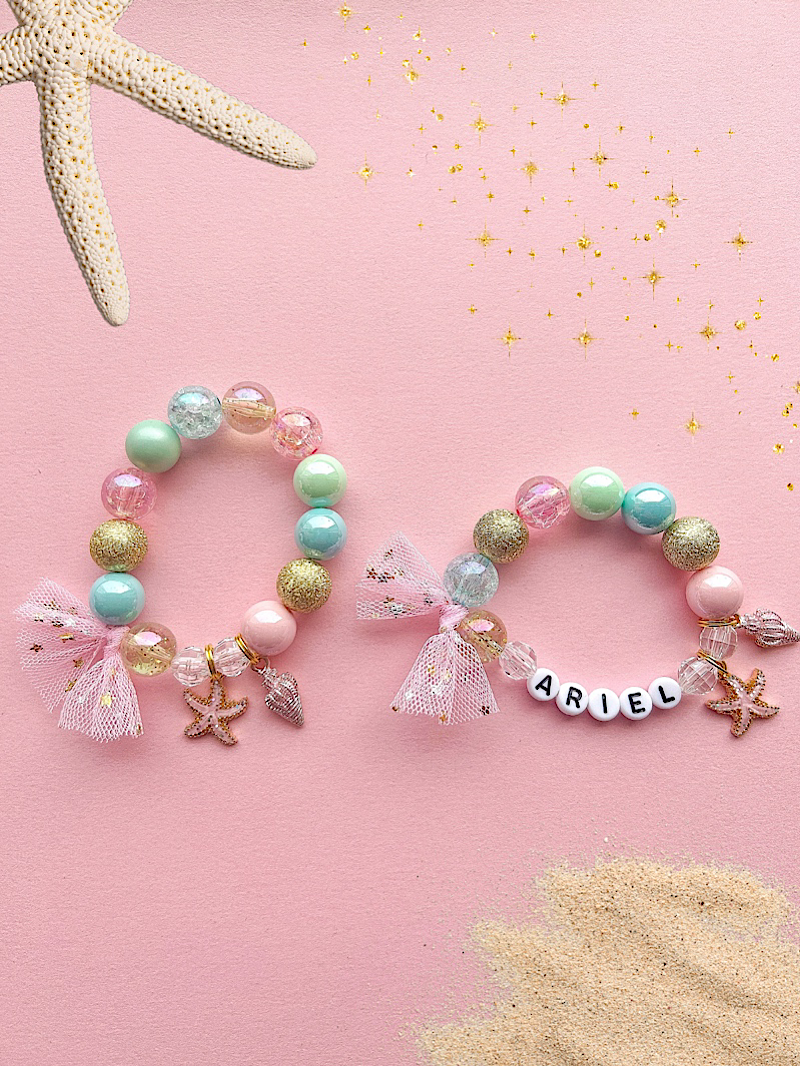 Starfish & Shell Beaded Charm Bracelet (SMR-4)