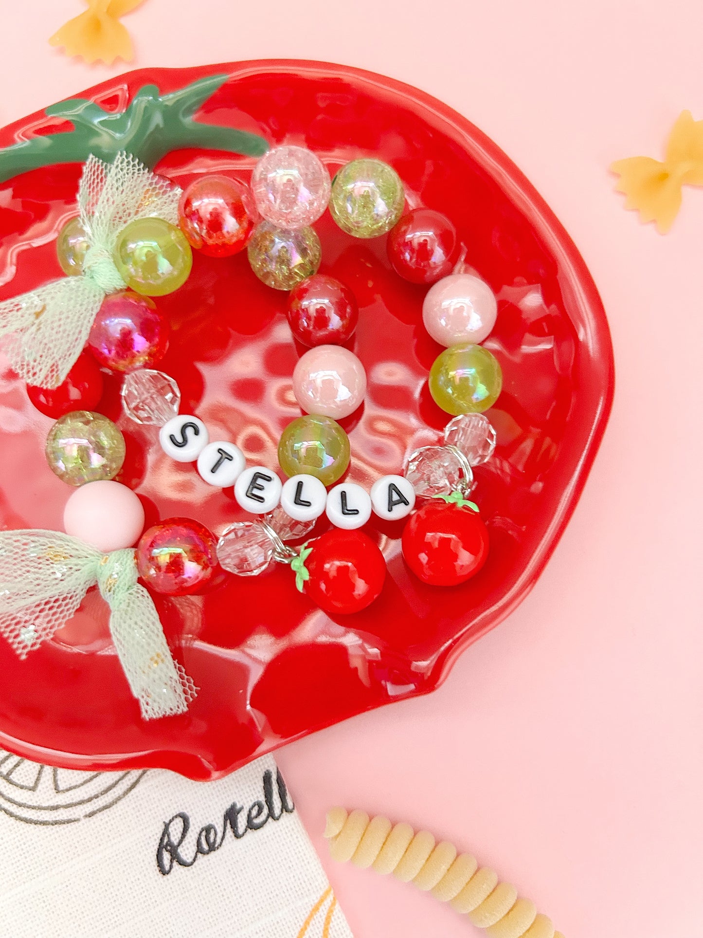 Kids Tomato Beaded Charm Bracelet (ITL-4)