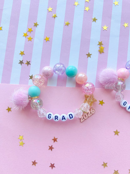 2026 Graduation Beaded Charm Bracelet (GRD-3)