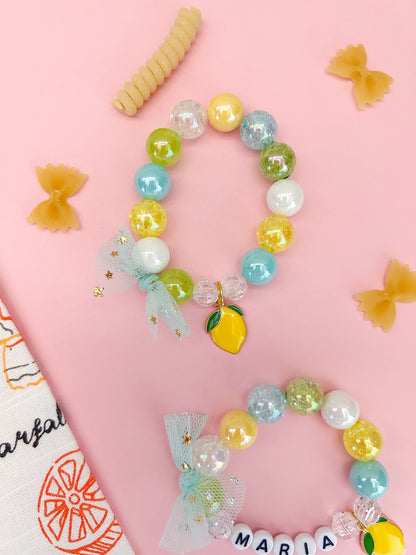 Kids Lemon Beaded Charm Bracelet (ITL-1)